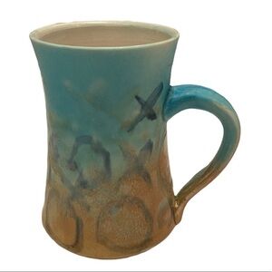Art Pottery Handmade Coffee Tea Mug.    Marked and signed by artist  Beach Feel